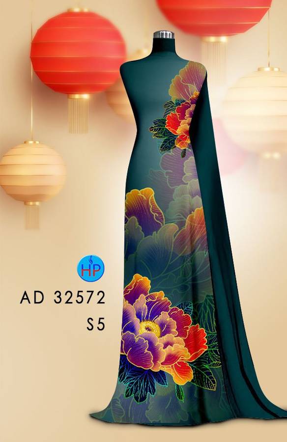 Vải Áo Dài Hoa In 3D AD 32572 6